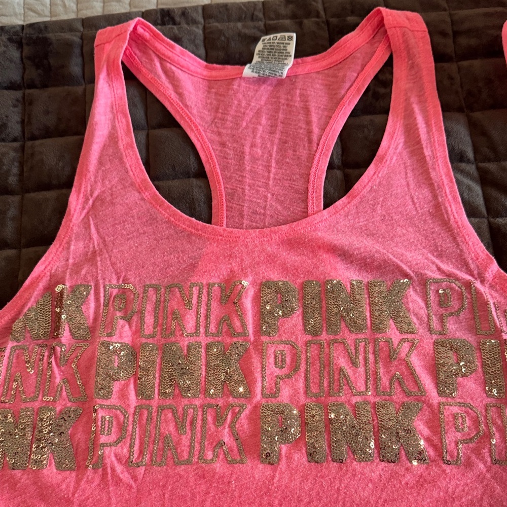 PINK Victoria's Secret Pink Tank Top with Gold Accents